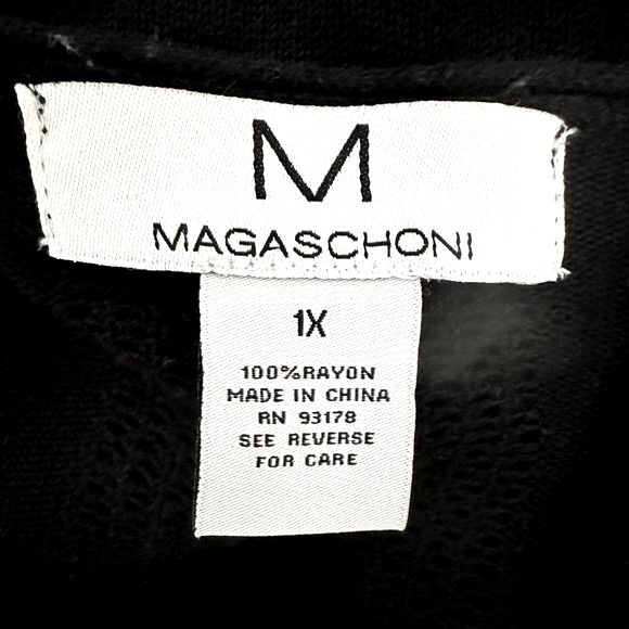 NEW Magaschoni Rayon Lightweight Thin Knit Cascading Panels w Open Front Wrap 1X - Picture 13 of 15